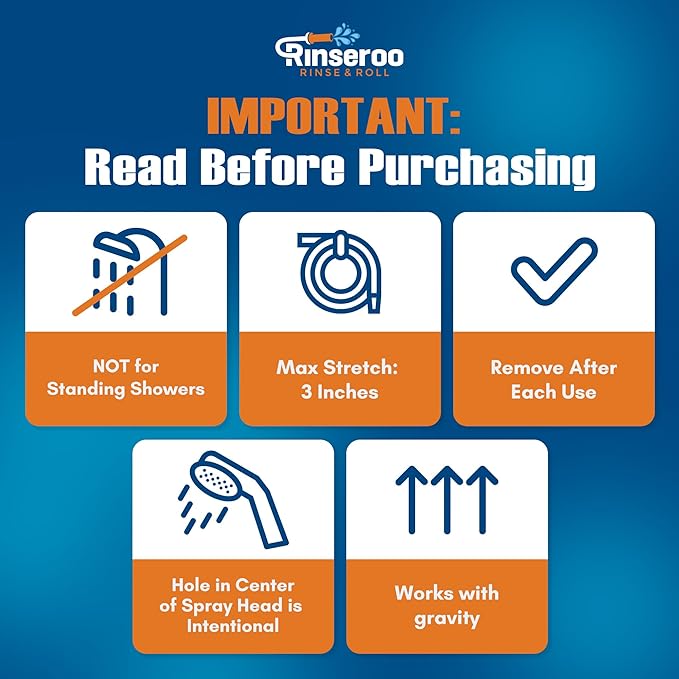 Rinseroo: Slip-On Tub Hose – As Seen on Shark Tank – 5ft Flex Bathtub Faucet Sprayer – Easy Rinse for Pets, Hair & Cleaning – No Installation Needed – Fits Faucets Up to 3” Wide – Mess-Free & Portable