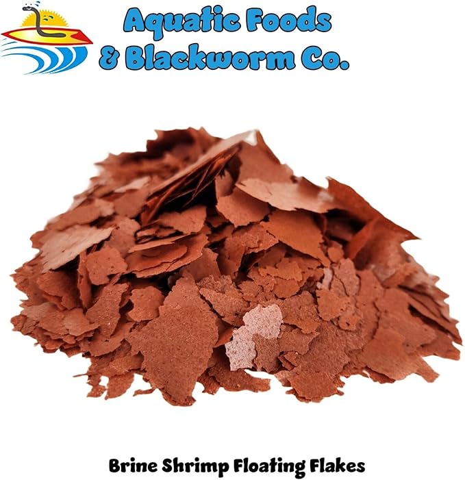 Aquatic Foods Inc. Brine Shrimp Flakes for Freshwater Cichlids, Angels, Tetras, Guppies, Marine Tangs, Butterflies, Angelfish, Anthias, Clown Fish. WL…1-lb (2 x 1/2-lb Bags)