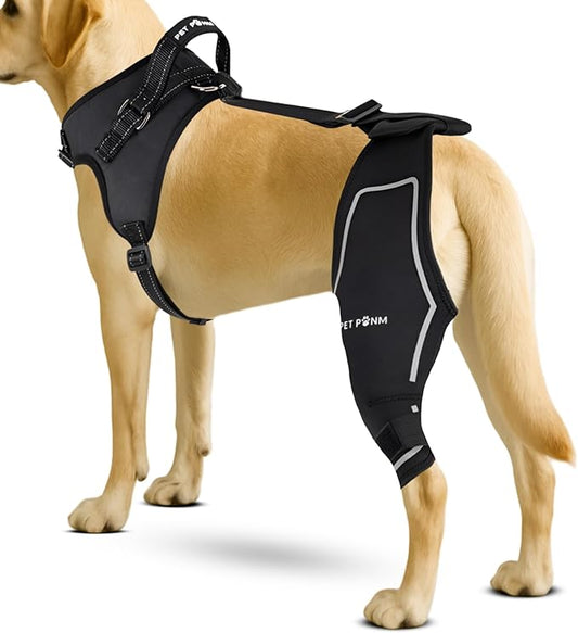 Dog ACL Knee Brace for Back Left Leg - with Integrated Harness - for Cruciate Ligament Injuries, Patellar Luxation, Post-Surgery Recovery. Durable, Breathable Material, Eases Pain - (Large)
