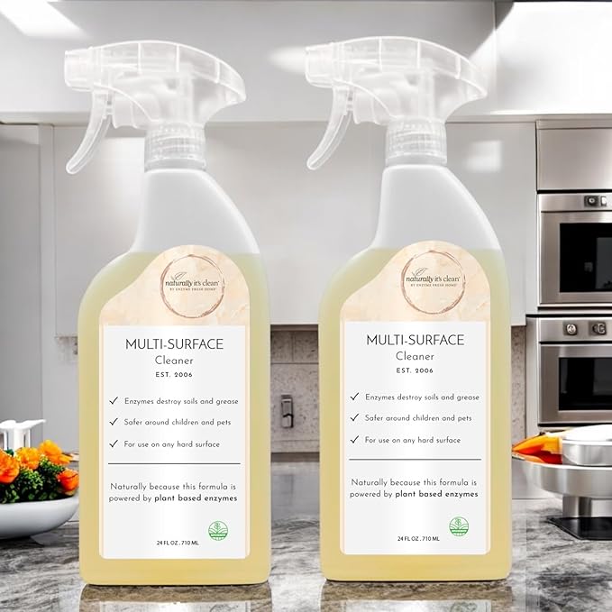 naturally it's clean Multi-Surface Cleaner Ready To Use Spray| 24 Oz Spray Bottle | 2- Pack