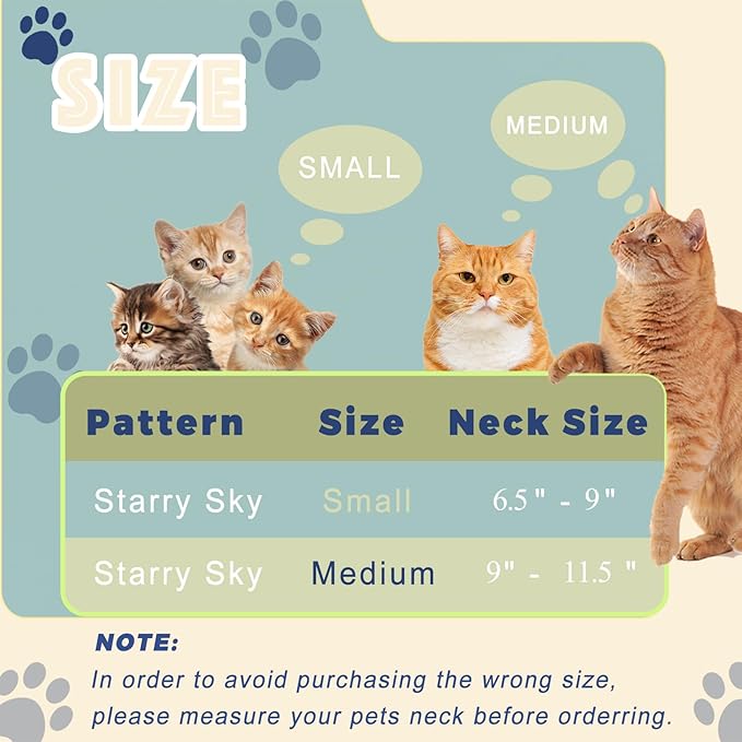 Cat Cone Collar Soft, Cat Recovery Collar to Stop Licking, Protective Cat Neck Cone After Surgery for Small Medium Cats Kittens Puppies