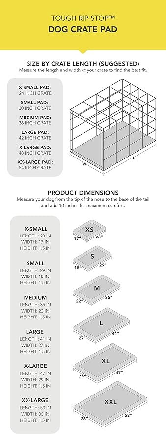 K9 Ballistics Tough Ripstop Dog Crate Pad - Durable & Machine Washable with Non-Skid Bottom and 120-Day Warranty, Fits 36" Wire Crates - Medium, Blue Quartz