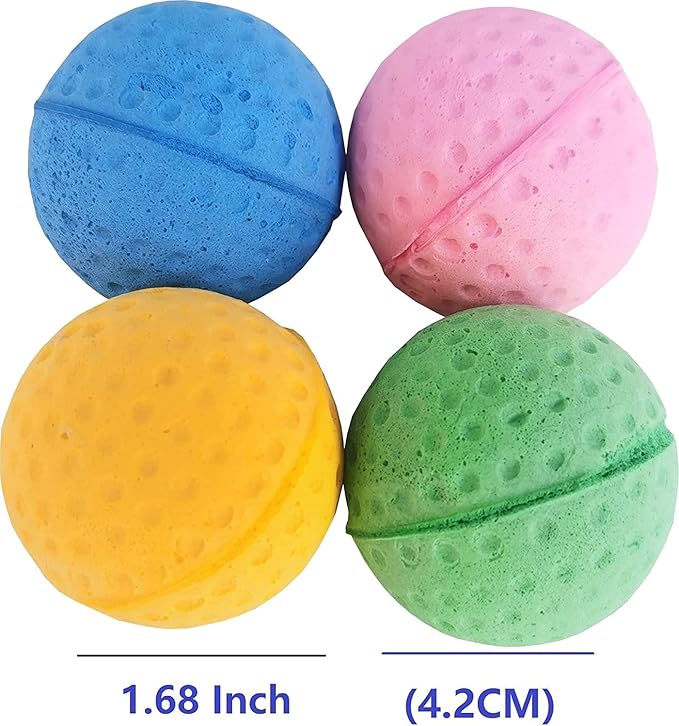 Cat Golf Balls for Indoor Cats Toy Ball Kitten Toys Interactive Cat Ball Sponge Foam Sponge Soccer Balls (Yellow)