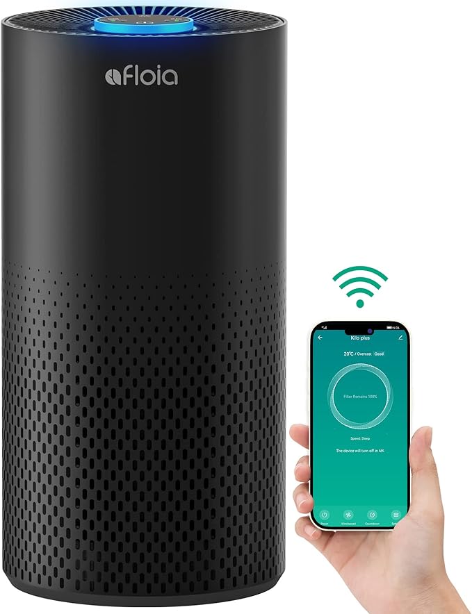 Afloia Air Purifiers for Bedroom Home Large Room, 2.4GHz Wi-Fi Smart 3 in 1 Filter Air Purifiers for Pets Allergy Odor Smoke Dust Mold Pollen, Air Cleaners Work with Alexa and Google Assistant