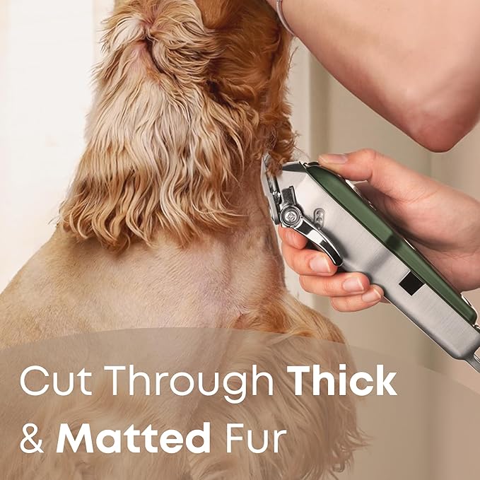 Cat Clippers for Matted Hair - Matted Cat Fur Remover - Low Noise Grooming Trimmer & Shaver | Pet Clippers for Long Hair Cats | Professional Pet Shaver with Detachable Guards