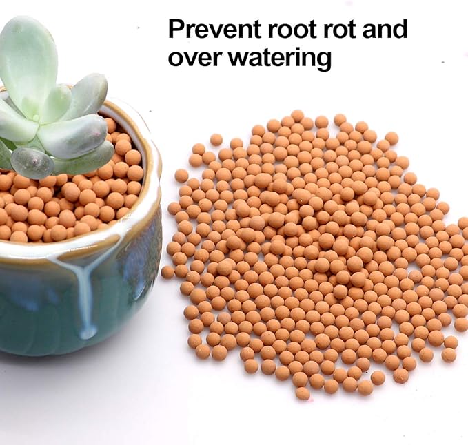 Clay Pebbles Gardening Ceramsite Orchid Hydroponic Grow Media Clay Rocks Drainage Water Purification Ceramsite Decor Cultivation Soil Stone Horticultural Grade for Soil Hydroponics Aquaponics 2.2lb