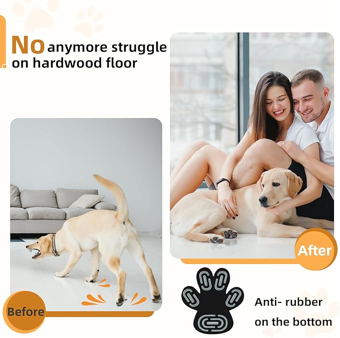 Anti-Slip Dog Paw Protector Pads for Senior Dogs, Dog Paw Adhesive Pads on Hardwood Floor,Senior Pets Essentials with Strong Traction,Puppy Grippers,12 Sets 48 pc S