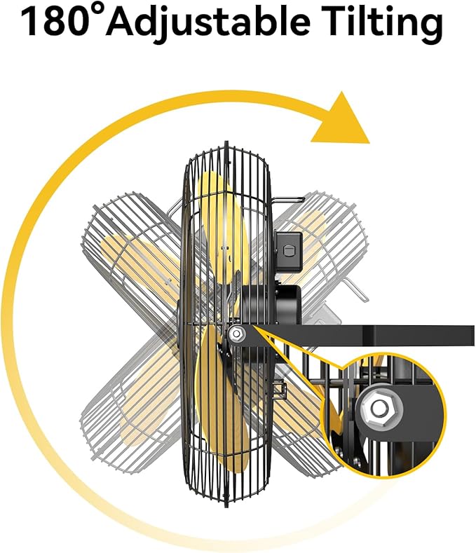 5400 CFM 20" Outdoor Wall Mount Fans with 2 Pack, High Velocity 3-Speed Waterproof Professional Outdoor Fan, Heavy Duty Industrial Wall Fan for Patio, Commercial, Gazebo, and Garage, UL Listed