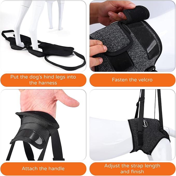 Dog Sling for Medium Large Dog Rear Leg, Lift Harness Provide Support with Muscle Atrophy and Joint Problems for Elderly Injured Arthritic Pet, Dog Weak Rear Legs Provides Rehabilitation Aid