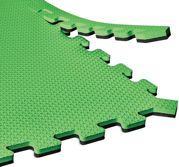 Norsk Dual-Sided Reversible 1/2" Foam Exercise Mats for Home Gym - Interlocking EVA Foam Tiles