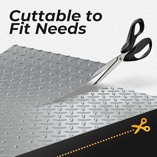 7.8 x 22 FT Garage Floor Mat, 2.8mm Thickness Diamond Plate Vinyl Garage Flooring Roll for Under Car, Large Size 172 SQFT for Large SUVs, MPV, Pickup Truck, RV