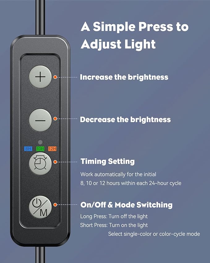 Pawfly 8 Inch 8 W Aquarium Color Enhancement Light for 8" to 15" Fish Tanks, IPX8 Waterproof Aquarium Enhancing LED Light, Brilliant RGB Lights with 7 Single Effects Timer & Adjustable Brightness