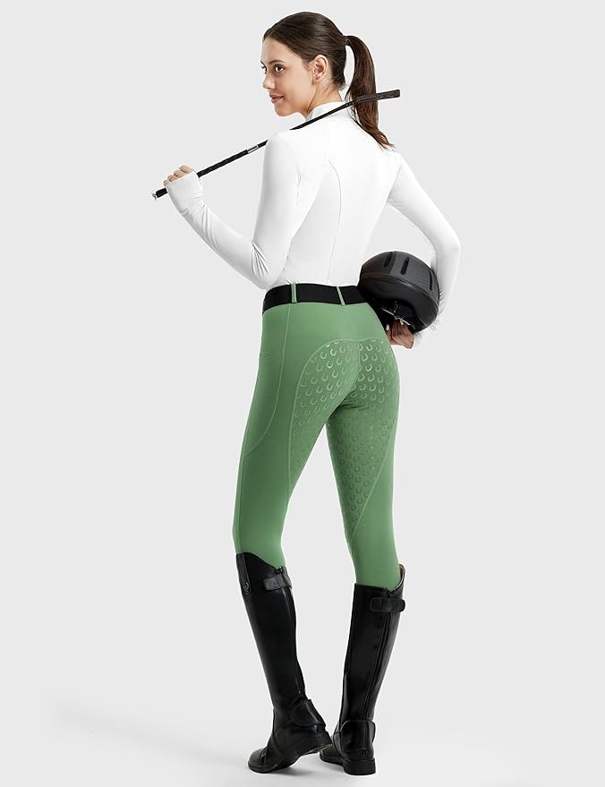 FitsT4 Sports Women's Full Seat Riding Tights Active Silicon Grip Horse Riding Tights Equestrian Breeches