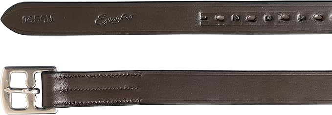 Exion Pre-Stretched Leather Stirrup Leathers for English Saddles | Premium Vegetable-Tanned Non-Stretch Stirrups for Jumping, Dressage & Schooling | 18-Hole Numbered Adjustment & SS Buckles