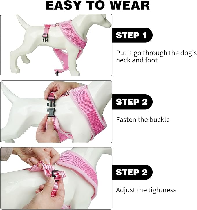 BINGPET Dog Vest Harness -Light Weight Breathable Sports Mesh - Pet Adjustable Harness Puppy Padded Harnesses Dog Vest Harness for Small Dogs