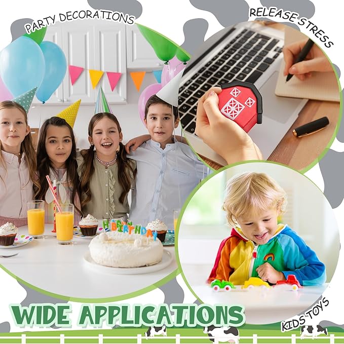 Wettarn 24 Farm Animal Foam Stress Toy Party Favors Fidget Toy Bulk Cute Farm Animal Stress Relief Gift Supplies for Adults Kids Graduation Classroom Reward Bathtub Beach Pool Mental Stimulation