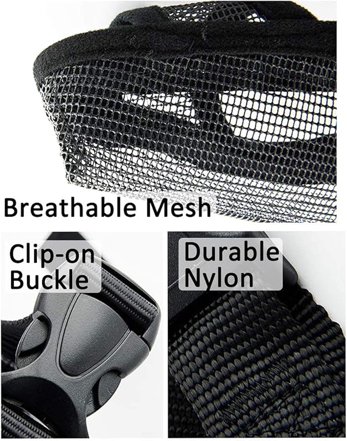 Crazy Felix Nylon Dog Muzzle for Small Medium Large Dogs Poodle Labrador Golden Retriever Doberman, Air Mesh Breathable and Drinkable Pet Muzzle for Anti-Biting Chewing Scavenging(Black,XL)