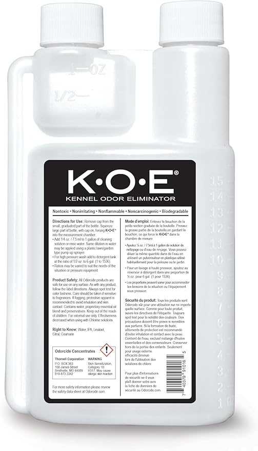 Ordorcide K.O.E. Apricot Odor Eliminator 16 oz for Strong Odor for Cages, Runs & More – Pet Odor Eliminator for Home & Kennel w/Safe, Non-Enzymatic Formula