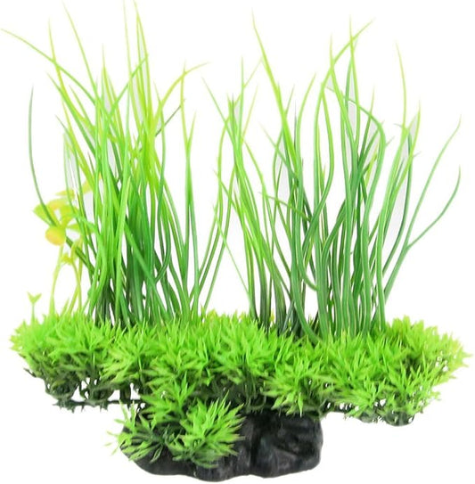 CNZ Aquarium Decor Fish Tank Decoration Ornament Artificial Plastic Plant Green (8.3-inch Green)