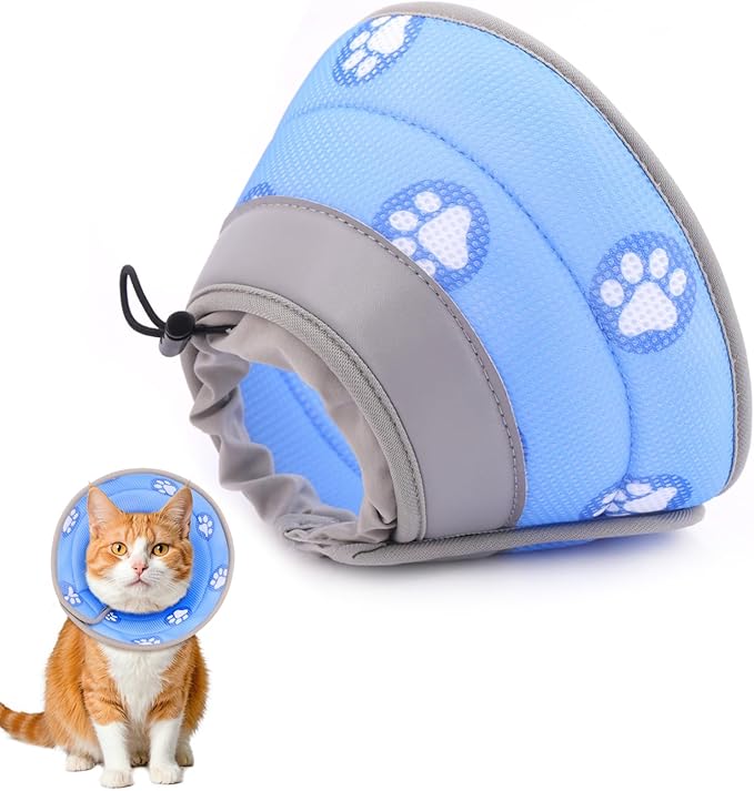 Cat Cone Soft Elizabethan Collar for Surgery Recovery - Adjustable for Small and Large Cats to Stop Licking