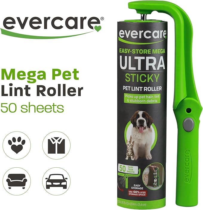 Evercare Easy-Store Mega 50 Layer Handheld Pet Lint Roller