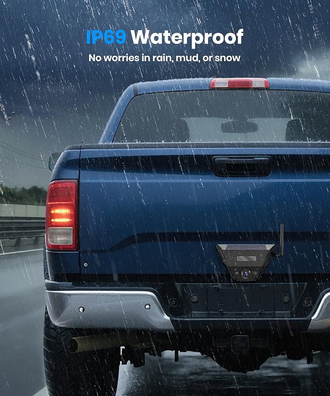 AUTO-VOX Wireless Backup Camera Solar Magnetic: 1-Min DIY Install, 5" 1080P Hd Dual Channel Monitor, Protective Carry Case, Stable Signal, IP69 Waterproof Back Up Systems Camera for Truck,Car,Trailer