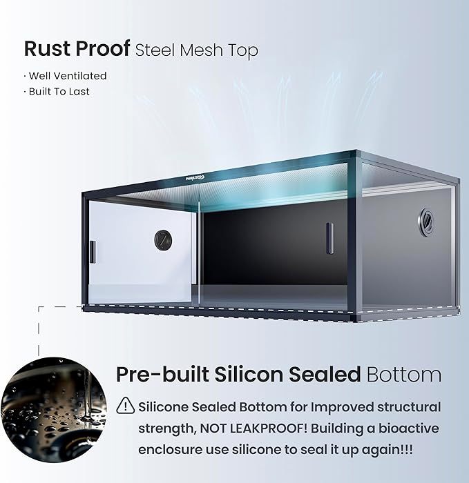 85 Gallon Reptile Tank, Front Opening Snake Tank for Easy Maintenance, Reptile Enclosure with Top Screen Ventilation 48''x24''x18''