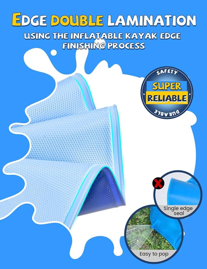 VISTOP Non-Slip Splash Pad for Kids and Dog, Thicken Sprinkler Pool Summer Outdoor Water Toys - Fun Backyard Fountain Play Mat for Baby Girls Boys Children or Pet Dog (97 inch, Red&Yellow&Green&Blue)