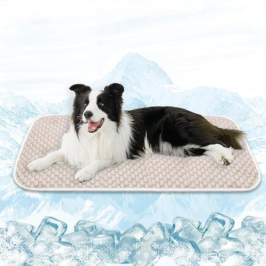 MICROCOSMOS Pet Cooling Mat & Sleeping Pad- Breathable Bubble Surface, EZ Clean. Keep Cooling for Pets, Kids and Adults in Summer.(Brown, 48" x 24")