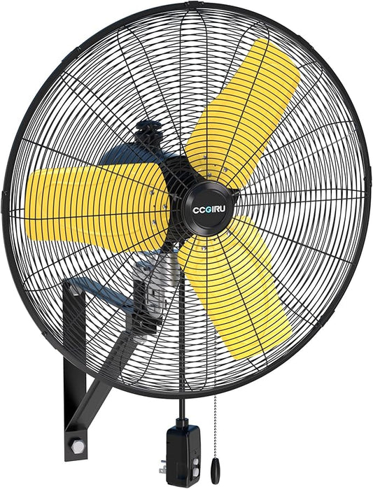 9000 CFM 24" Outdoor Oscillating Wall Fan, High Velocity 3-Speed Waterproof Professional Outdoor Fan, Heavy Duty Industrial Wall Mount Fans for Patio, Commercial, Garage, Warehouse, UL Listed
