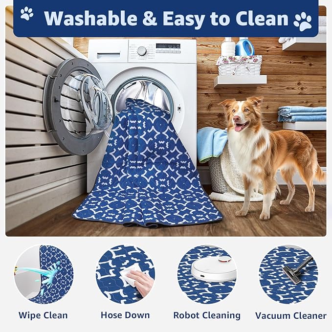 LOOBANI Washable Pee Pads for Dogs 31"x 36": 2 Pack Super Absorbent Reusable Puppy Pads Leakproof Whelping Pad Dog Playpen Mat, Waterproof Non-Slip Dog Training Pads for Floor, Crate, Potty
