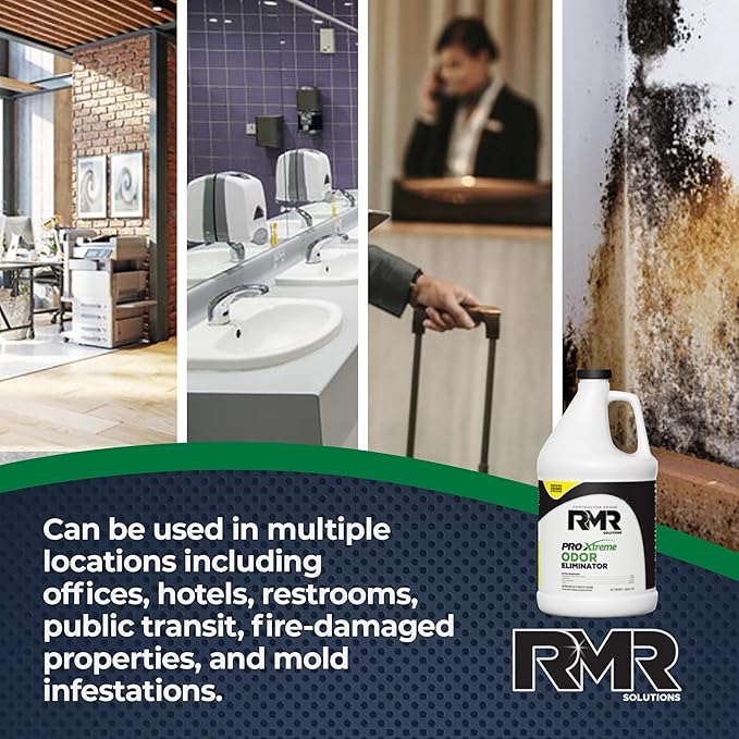 RMR PRO-Xtreme Odor Eliminator, Commercial-Strength Formula, Naturally Destroys Odors, Organic Solution, Tackles The Worst Odors, No Masking or Cover-Up Fragrances, Safe and Easy to Use, 1 Gallon