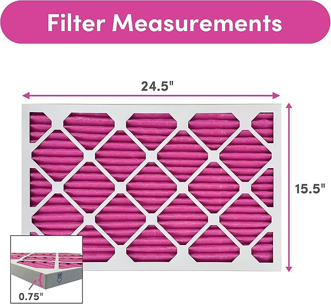 Colorfil 16x25x1 Air Filter (6-Pack) | Made in the USA | Color Changing | Remove Cat and Dog Odor | MERV 8 for Pet Hair Dander and Dust | 15.5"x24.5"x0.75" Exact Size
