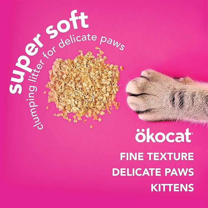 ökocat Super Soft Wood Clumping Cat Litter, Unscented,11.2 pounds - Natural Ingredients, Stops Odor, Clumps Solid, 99% Dust Free, Great for All Cats, Sensitive Paws, Kittens