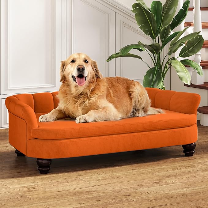 Dog Couch Sofa Bed, Comfortable Pet Sofa for Large and Medium Dogs, Soft Velvet Cushion, Durable Dog Furniture for Living Room