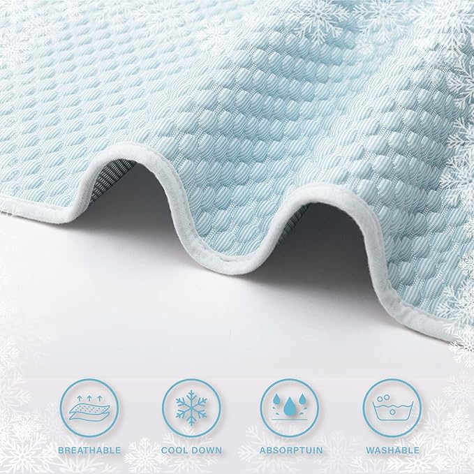 MICROCOSMOS Pet Cooling Mat & Sleeping Pad- Breathable Bubble Surface, EZ Clean. Keep Cooling for Pets, Kids and Adults in Summer.(BlueWhite, 40" x 28")
