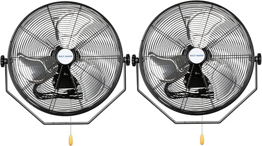 BILT HARD 20 inch Industrial Wall Fan, 4600 CFM, 3-Speeds High Velocity Wall Mount Fan with Sealed Motor, 2 Pack