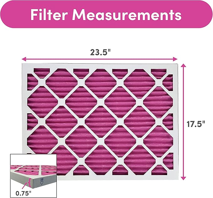 Colorfil 18x24x1 Air Filter (2-Pack) | Made in the USA | Color Changing | Remove Cat and Dog Odor | MERV 8 for Pet Hair Dander and Dust | 17.5"x23.5"x0.75" Exact Size