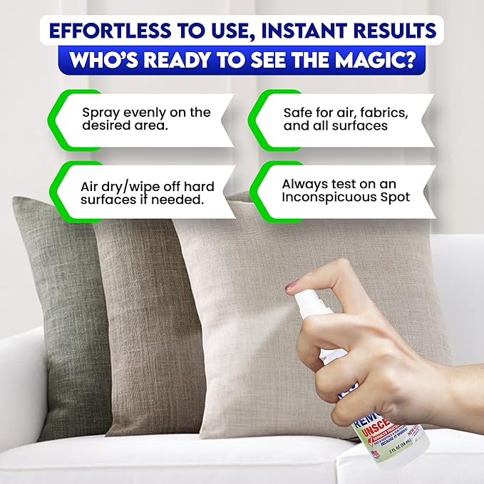 ZORBX Unscented Odor Eliminator for Strong Odor 2 Fl Oz Pack of 5 - Used in Hospitals & Healthcare Facilities - Advanced Formula, Fast-Acting Odor Remover Spray for Dog, Cat, House & Carpet