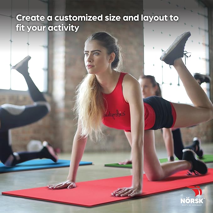 Norsk Reversible Kids Puzzle Play Mats 1/2" Thick EVA Interlocking Foam Tiles (Multicolor/Black 32 Tiles - 128 sq. Ft. 1/2" Thick)