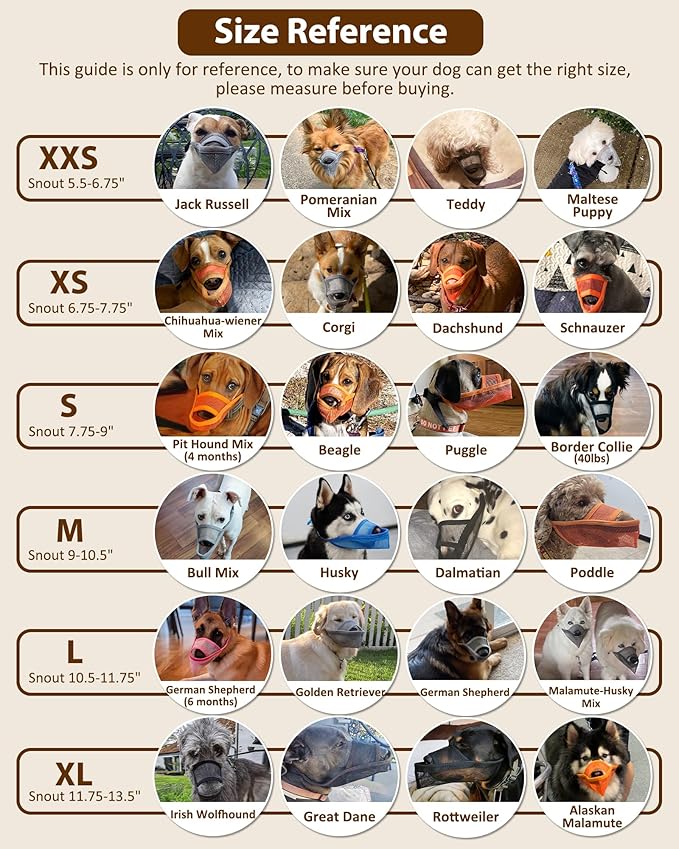 Crazy Felix Nylon Dog Muzzle for Small Medium Large Dogs Dachshund Beagle Poodle Labrador, Air Mesh Breathable and Drinkable Pet Mouth Guard for Anti-Biting Chewing Scavenging(XXXS, Grey)