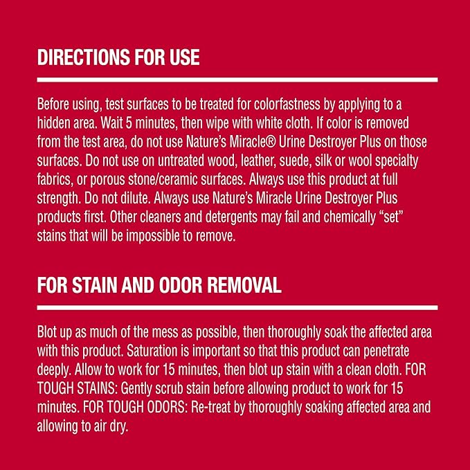 Nature's Miracle Urine Destroyer Plus for Dogs, Enzymatic Formula for Severe Dog Urine Stains, 1 gal