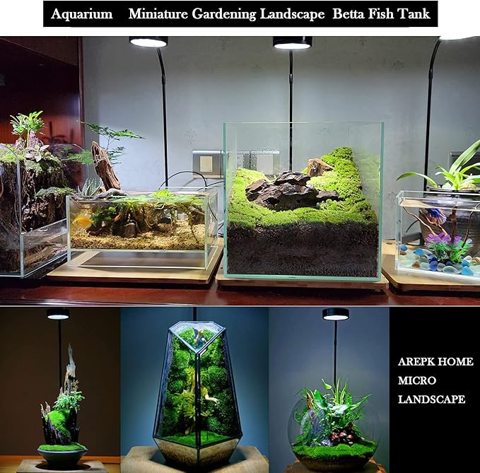 Aquarium Light Full Spectrum LED, for Under 7 Gallon Fish Tank, Light with Timer Auto On/Off, Betta Fish Tank,Indoor Plant Growth, Potted Plants, Succulent, Miniature Gardening Landscape (9)