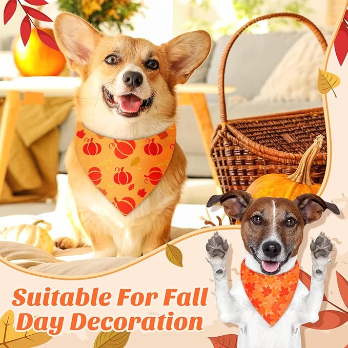 Chunful 30 Pcs Holiday Dog Bandanas Bulk for Fall Thanksgiving Halloween Christmas with Maple Leaves Pumpkin Ghost Snowman Adjustable Triangle Pet Scarf for Small Medium Large 25.6 x 17.7 x 17.7 in