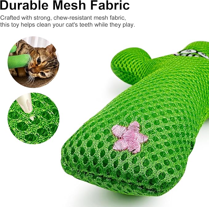 TTcat Catnip Silvervine Matatabi Pillow for Cats & Kittens,Large Cat Cactus Toy Cat Kicker Toy Chew Toy for Indoor Cats.