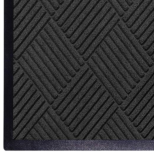 M+A Matting WaterHog Diamond | Commercial-Grade Entrance Mat with Rubber Border – Indoor/Outdoor, Quick Drying, Stain Resistant Door Mat (Charcoal, 6' x 8')