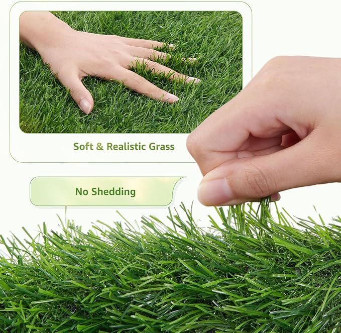 LOOBANI 45x29in Large Dog Grass Potty Tray - Dog Litter Box with 2-Pack Replacement Artificial Grass Puppy Training Pads - Potty Tray for Balcony Apartment Indoor Outdoor Use