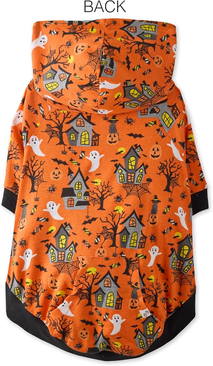 Rocky – The Orginal Lightweight Hooded TEE 100% Organic Cotton Dog Hoodie Pet Coat Sweater for Small, Medium, Large Dogs, Spooky, X-Large