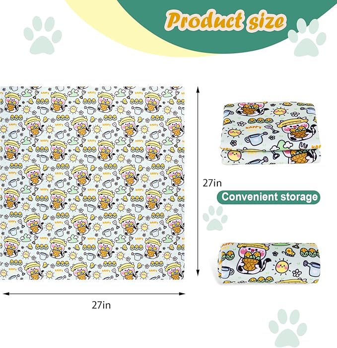 Cat Wrap for Cutting Nails and Grooming(27"x27"),Cat Restraint Wrap for Nail Clipping, Self-Adhesive Fabric Cat Swaddle Burrito Wrap for Nail Trimming (Cow Style)