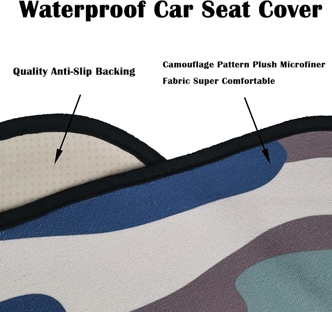 Car Seat Cover Protector Front Seats,for Gym Workout,Running,Swimming,Beach and Hiking,Waterproof Sweat Towel Bucket Seat Covers for Cars SUV Trucks (Camouflage, 1Pcs)